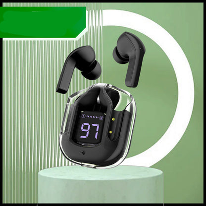 Mini Transparent Bluetooth Earbuds – ENC Noise Reduction & Digital Display
