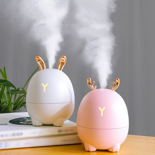 USB Cartoon Deer & Rabbit Humidifier – Cute Mini Aroma Diffuser