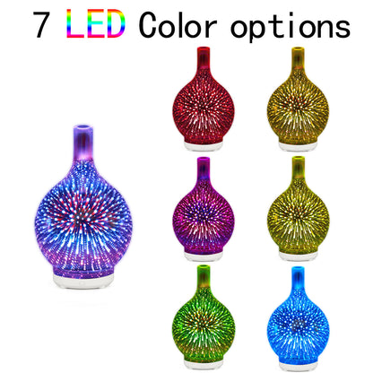 Glass Vase Humidifier – 5V Colorful LED Mist Diffuser