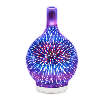 Glass Vase Humidifier – 5V Colorful LED Mist Diffuser