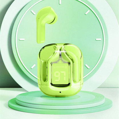 Mini Transparent Bluetooth Earbuds – ENC Noise Reduction & Digital Display
