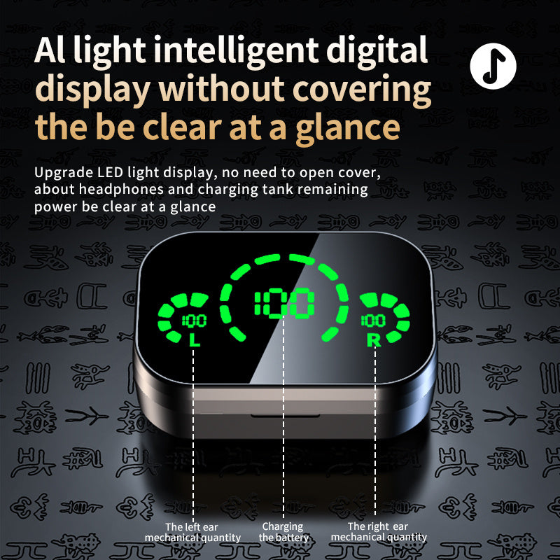 YD03 TWS Wireless Bluetooth Headset – Smart Display & Deep Bass