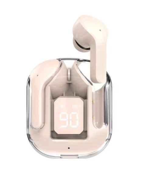 Mini Transparent Bluetooth Earbuds – ENC Noise Reduction & Digital Display